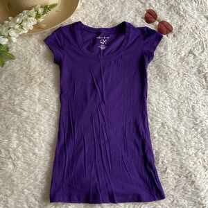 Purple Round Neck Top